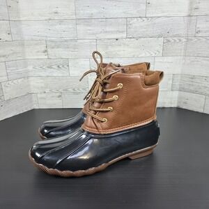 Jessica Carlyle Gavin Brown Ankle Rubber Duck Boots Size 8.